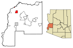 Location of Parker in La Paz County, Arizona