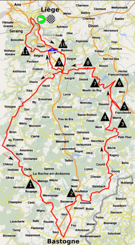 Routekaart van de Luik-Bastenaken-Luik 2019