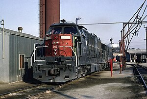 Southern Pacific 9011 („Hood Unit“) in Enzen (August 1964)