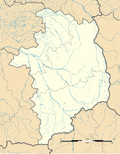 Mapa konturowa Cher, w centrum znajduje się punkt z opisem „La Chapelle-Saint-Ursin”