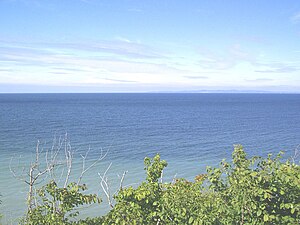 Blick von Nakkehoved Fyr nach Nordosten in Richtung Kullen: zur Linken das Kattegat, zur Rechten der Øresund