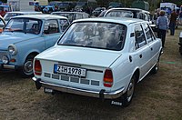 1978 Škoda 105 L model 1978, rear view (early pre-facelift, still with functional air vents)