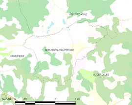 Mapa obce Aubusson-d’Auvergne