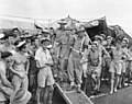 Image 19The Japanese interpreter in charge of Australian POWs at Ambon arriving at Morotai in October 1945 (from Military history of Australia during World War II)