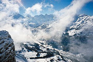 Lauterbrunnen Valley in winter