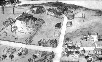 Intersection of Tremont and School Street (Boston Common at upper left), 1722