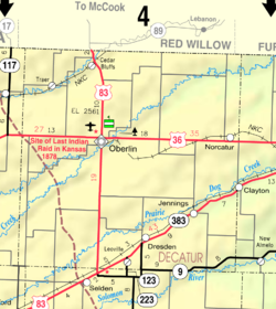 KDOT map of Decatur County (legend)