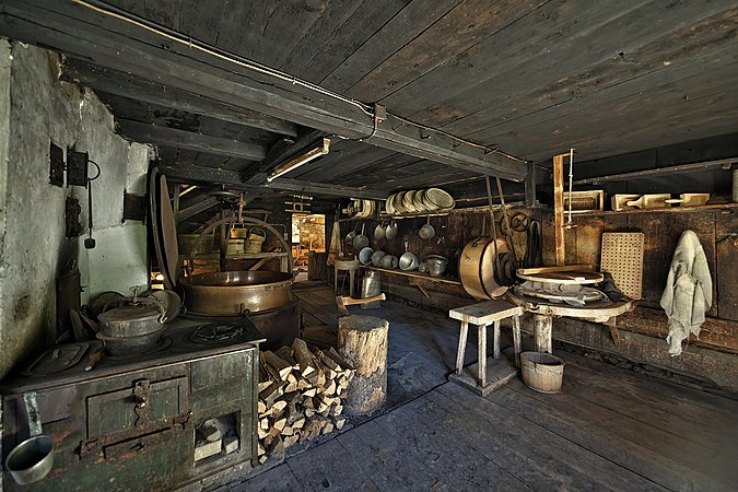 Alte Sennalpe Batzen (literal: Old Dairy Mountain Pasture Batzen) in Schröcken, Vorarlberg, Austria at Bregenzer Forest. Photograph: Böhringer Friedrich