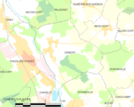 Mapa obce Girmont