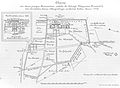 Plan de l'Hospice des Invalides avec les jardins de 1748, et du Cimetière des Invalides (1882) à droite de cet Hospice.