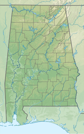 Map showing the location of Rickwood Caverns State Park