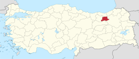 Pozicija provincije Bayburt na karti Turske