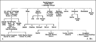 Arborele genealogic parțial al familiei Sassoon