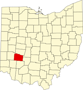 Locatie van Greene County in Ohio