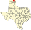 State map highlighting Ochiltree County