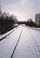 Abzweig Kreuzstein (Blick Richtung Hauptbahnhof, ganz rechts die Strecke nach Weiden), 1986