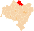 Lage des Landkreises Guhrau (Góra) in der Woiwodschaft Niederschlesien