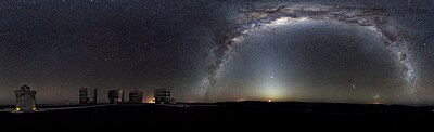 Panorámica nocturna de la vía lactea