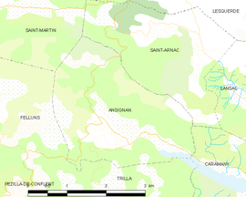 Mapa obce Ansignan