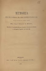 Thumbnail for File:Memoria leida en la apertura del curso académico de 1860 á 1861 por el director del Instituto Vizcaino don José Antonio de Otadui... (IA A11405312).pdf