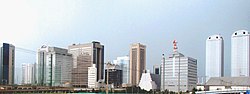 Skyscrapers of Makuhari on the coast.