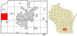 Location in Dane County and the state of Wisconsin.