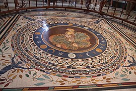 Pavement mosaic in the Sala a croce greca