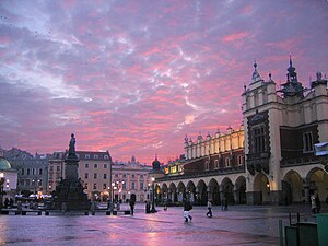 Main Market Square at dusk, Kraków