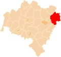 Lage des Landkreises Oleśnica in der Woiwodschaft Niederschlesien