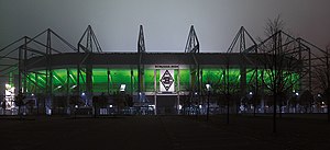 Außenansicht der Südseite des Stadions im Borussia-Park