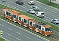 Tramvaj Tatra KT8D5 československé výroby v Sarajevu