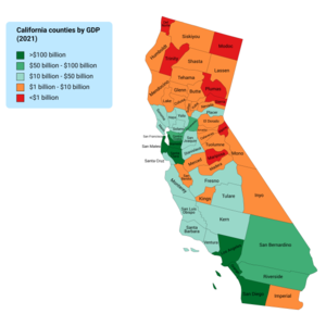 California counties by GDP (2021)[309]