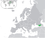 Mapa da Geórgia na Europa