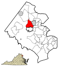 Location of Oakton in Fairfax County, Virginia