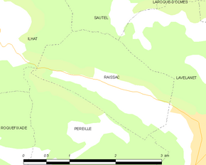 Poziția localității Raissac