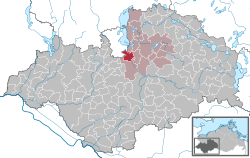 Elhelyezkedése Mecklenburg-Elő-Pomeránia térképén