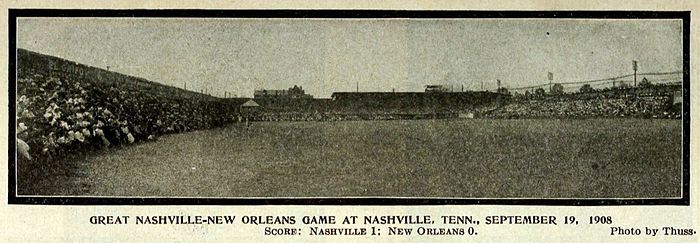 Panorama of baseball field and packed stands