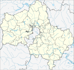 Mapa konturowa obwodu moskiewskiego, u góry znajduje się punkt z opisem „Jachroma”