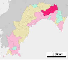 Situering van Kami in de prefectuur Kōchi