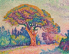 Paul Signac, Le Pin Bertaud à Gassin, huile sur toile 72x92