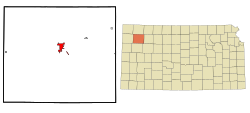 Location within Thomas County and Kansas