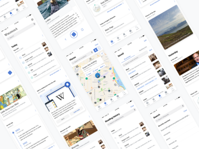A mockup of the Wikipedia iOS app redesign
