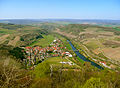 Oberhausen - le pont sur la Nahe - vignoble Brücke vus depuis le Lemberg à 422 m.