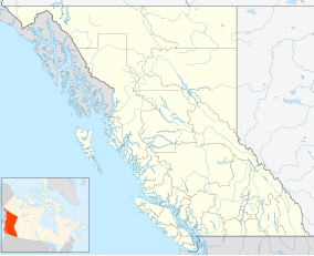 Map showing the location of Babine River Corridor Provincial Park