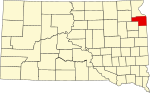 State map highlighting Grant County