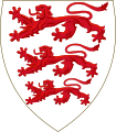 Argent, three lions passant gules