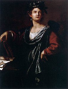 Clio, nàng thơ của Lịch sử (1632) - tranh của Artemisia Gentileschi.