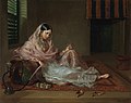 Image 15A woman in Bengal region in the eastern part of the Indian subcontinent, clad in fine Bengali muslin, 18th century. (from History of clothing and textiles)