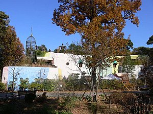 Part of the rooftop garden at Studio Ghibli, designed by the brother of Hayao Miyazaki.