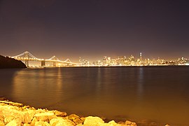 View from Treasure Island with the Bay Bridge on the left